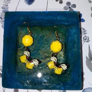 Yellow Butterfly Earrings